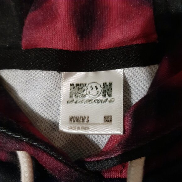 Anime hoodie womens size Medium purple tie dye cropped pullover NEON Underground - Picture 2 of 9